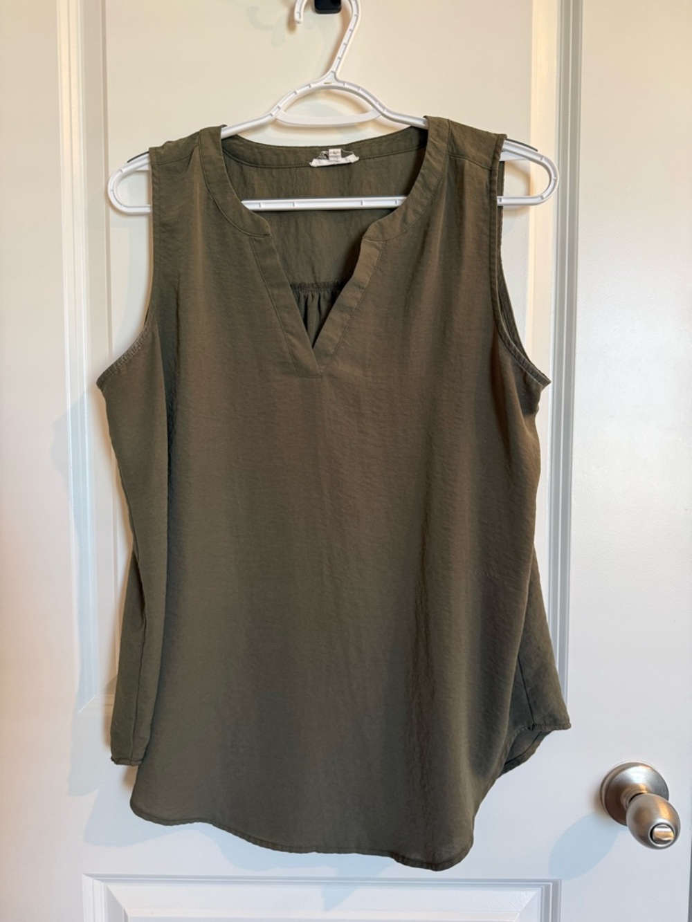 Maurices Olive Atwood Sleeveless V-Neck Blouse